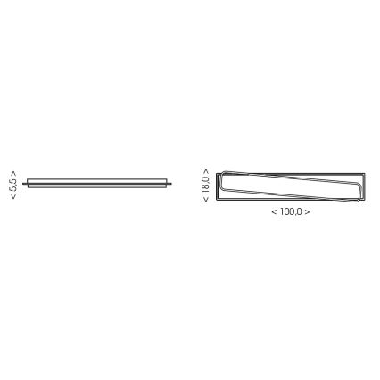 Brilagi - LED regulējams griestu gaismeklis OUTLINE LED/90W/230V 3000-6000K 18x100 cm balts/melns + tālvadības pults