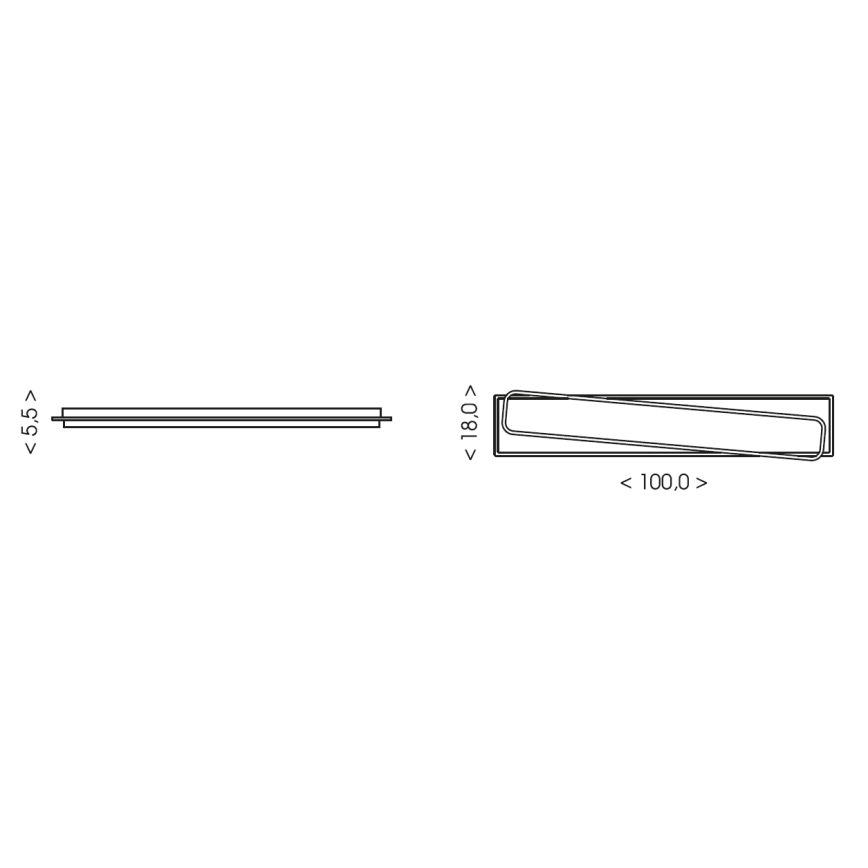 Brilagi - LED regulējams griestu gaismeklis OUTLINE LED/90W/230V 3000-6000K 18x100 cm balts/melns + tālvadības pults