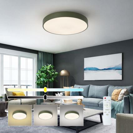 Brilagi - Dimējama LED griestu lampa POOL LED/60W/230V 3000–6000K Ø 50 cm zaļa + tālvadība