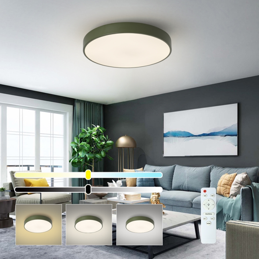 Brilagi - Dimējama LED griestu lampa POOL LED/60W/230V 3000–6000K Ø 50 cm zaļa + tālvadība