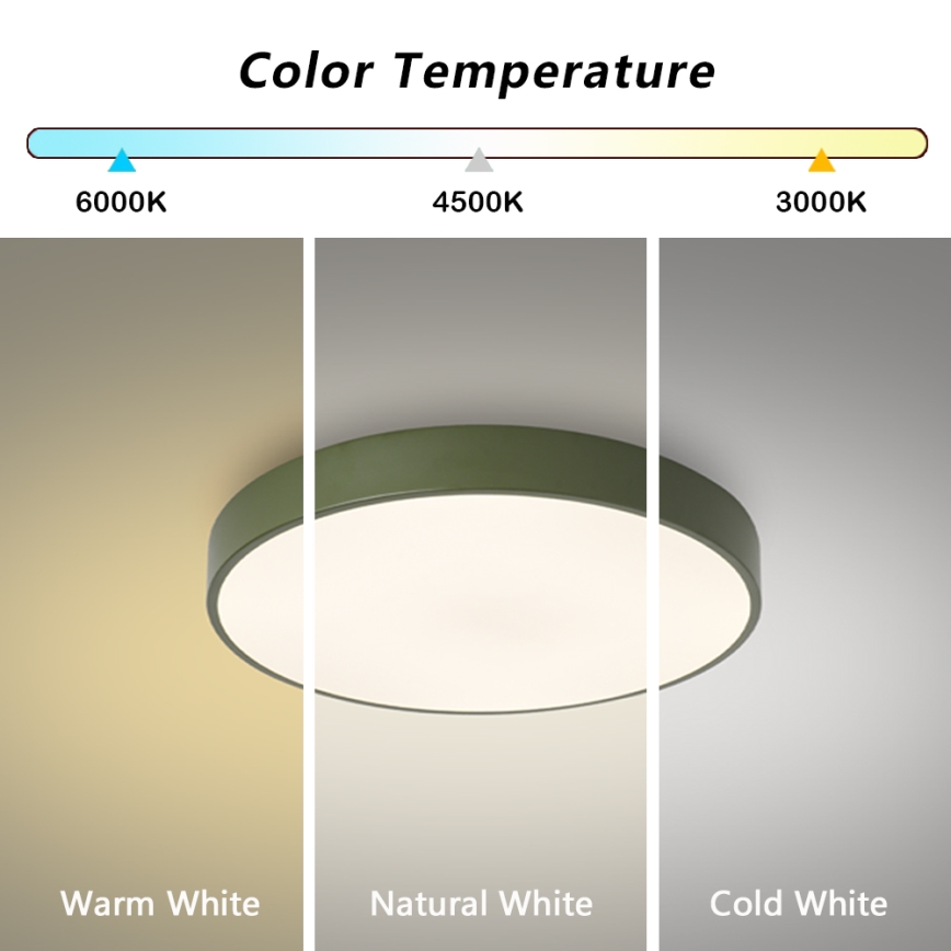 Brilagi - Dimējama LED griestu lampa POOL LED/60W/230V 3000–6000K Ø 50 cm zaļa + tālvadība