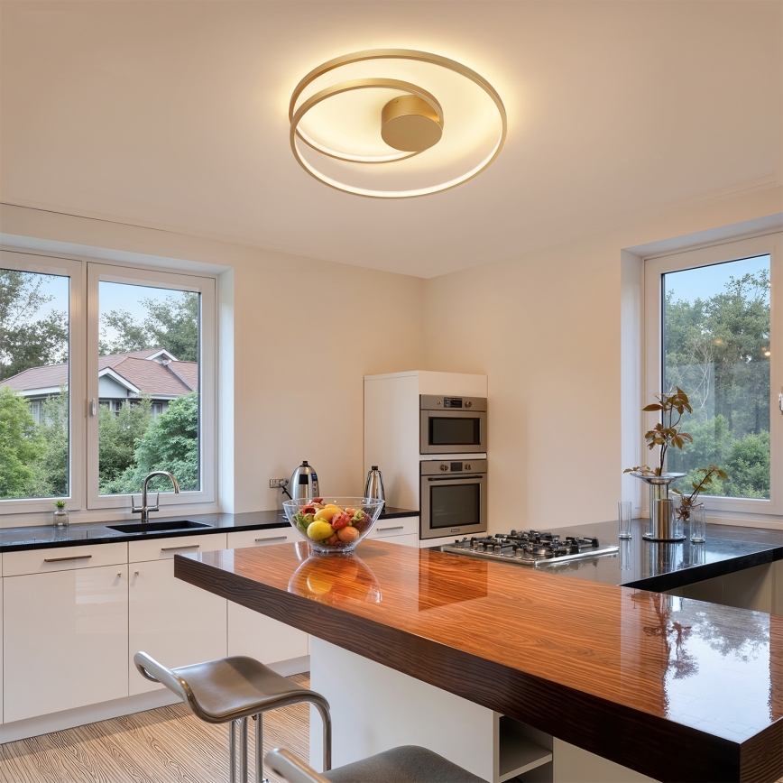 Brilagi - Aptumšojams LED griestu lukturis TWISTER LED/48W/230V 3000-6000K Ø 50 cm zelta + tālvadības pults