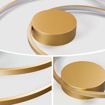 Brilagi - Aptumšojams LED griestu lukturis TWISTER LED/48W/230V 3000-6000K Ø 50 cm zelta + tālvadības pults