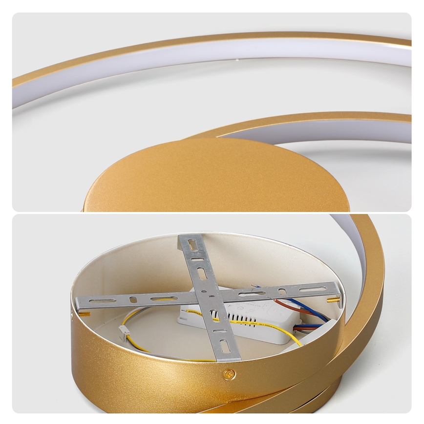 Brilagi - Aptumšojams LED griestu lukturis TWISTER LED/48W/230V 3000-6000K Ø 50 cm zelta + tālvadības pults