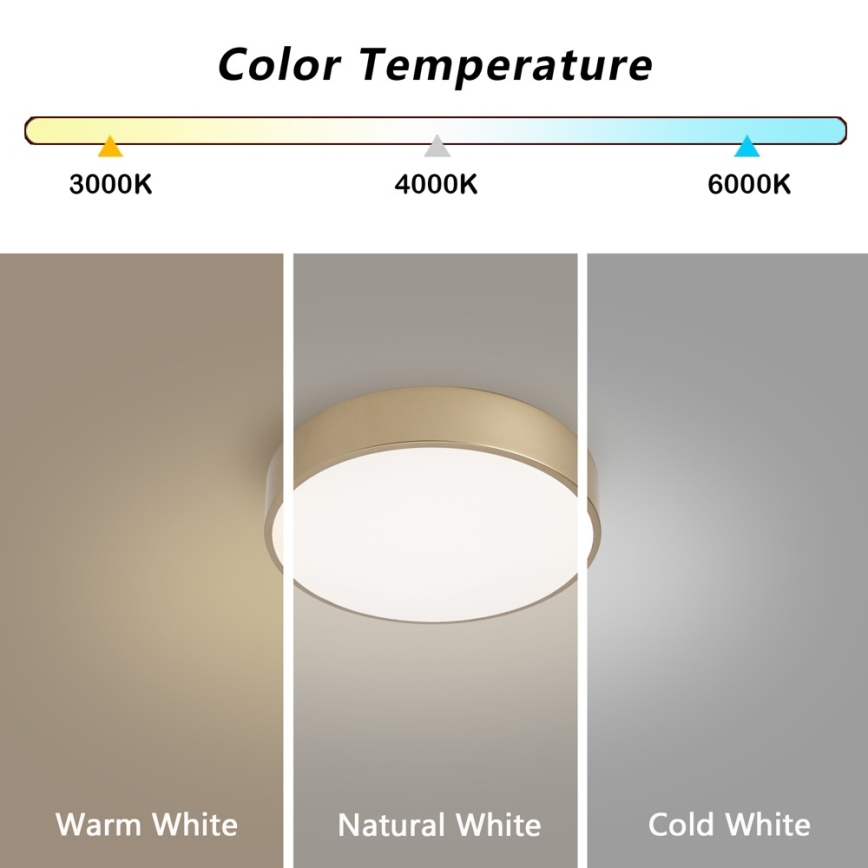 BRILAGI - Regulējamā LED griestu lampa POOL LED/24W/230V 3000-6000K Ø 20 cm zelta + tālvadības pults