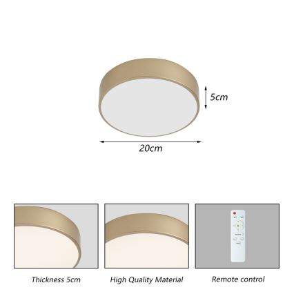 BRILAGI - Regulējamā LED griestu lampa POOL LED/24W/230V 3000-6000K Ø 20 cm zelta + tālvadības pults