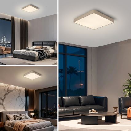 Brilagi - LED dimējama griestu lampa POOL LED/36W/230V 3000-6000K 40x40 cm bēša + tālvadības pults