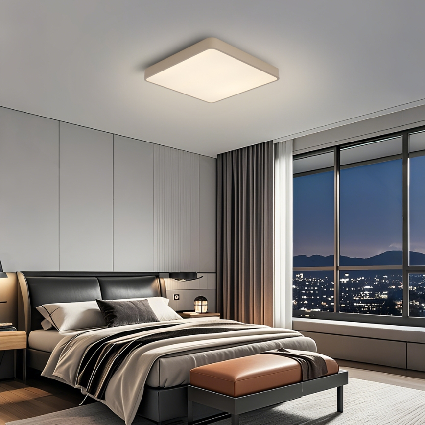 Brilagi - LED dimējama griestu lampa POOL LED/36W/230V 3000-6000K 40x40 cm bēša + tālvadības pults