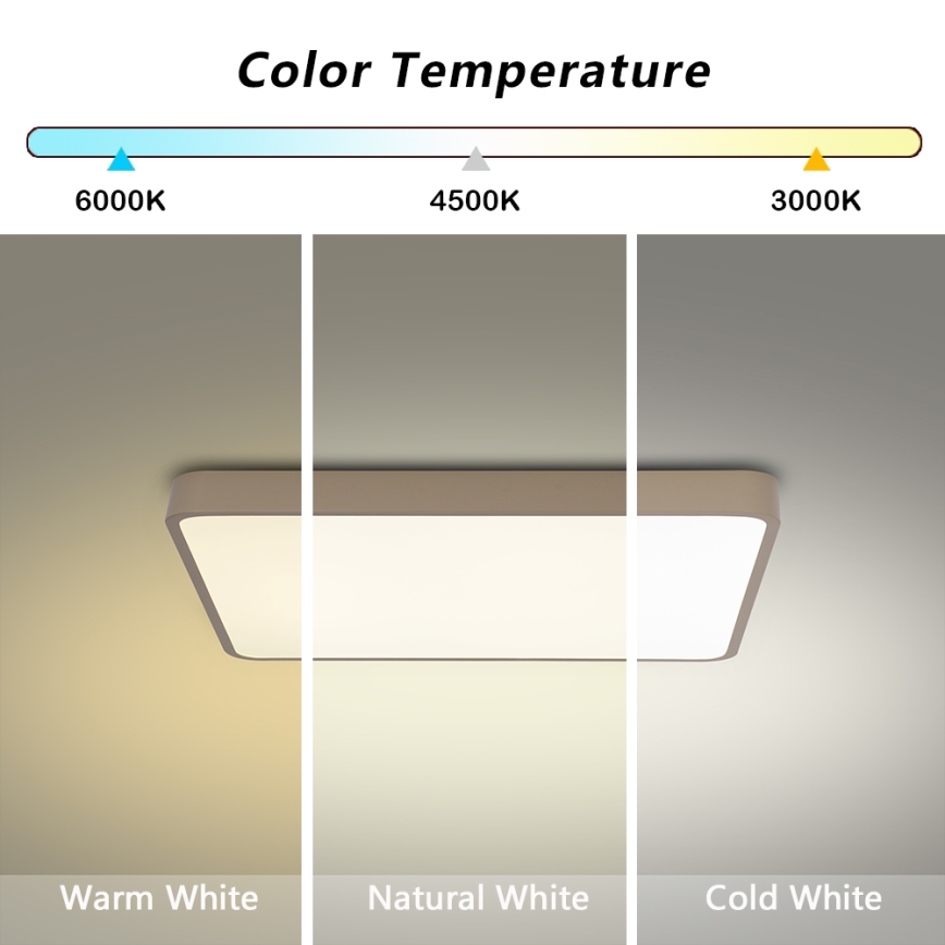 BRILAGI - LED dimējama griestu lampa POOL SQUARE LED/36W/230V 3000-6000K 40x40 cm bēša + tālvadības pults