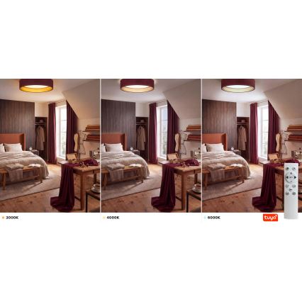BRILAGI - Dimmējama LED griestu lampa VELVET SMARTIX STARS LED/24W/230V 3000–6000K Ø 45 cm vīnsarkana/zelta Wi-Fi Tuya Beacon + tālvadība