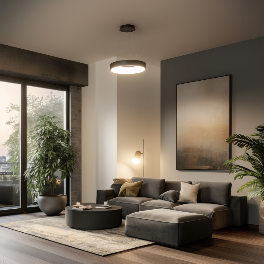 Brilagi - LED lustra ar regulējamu spilgtumu uz vada FALCON II LED/67W/230V 3000–6500K Ø 40 cm melna + tālvadības pults