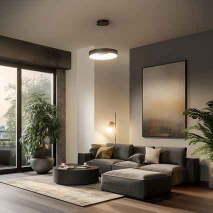 Brilagi - Regulējams LED lustrs uz kabeļa FALCON II LED/67W/230V 3000–6500 K Ø 40 cm melns + tālvadības pults