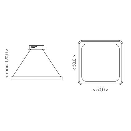 BRILAGI - LED dimējama karājlampa uz troses FALCON SLIM LED/50W/230V 3000-6500K 50x50 cm bēša + tālvadības pults
