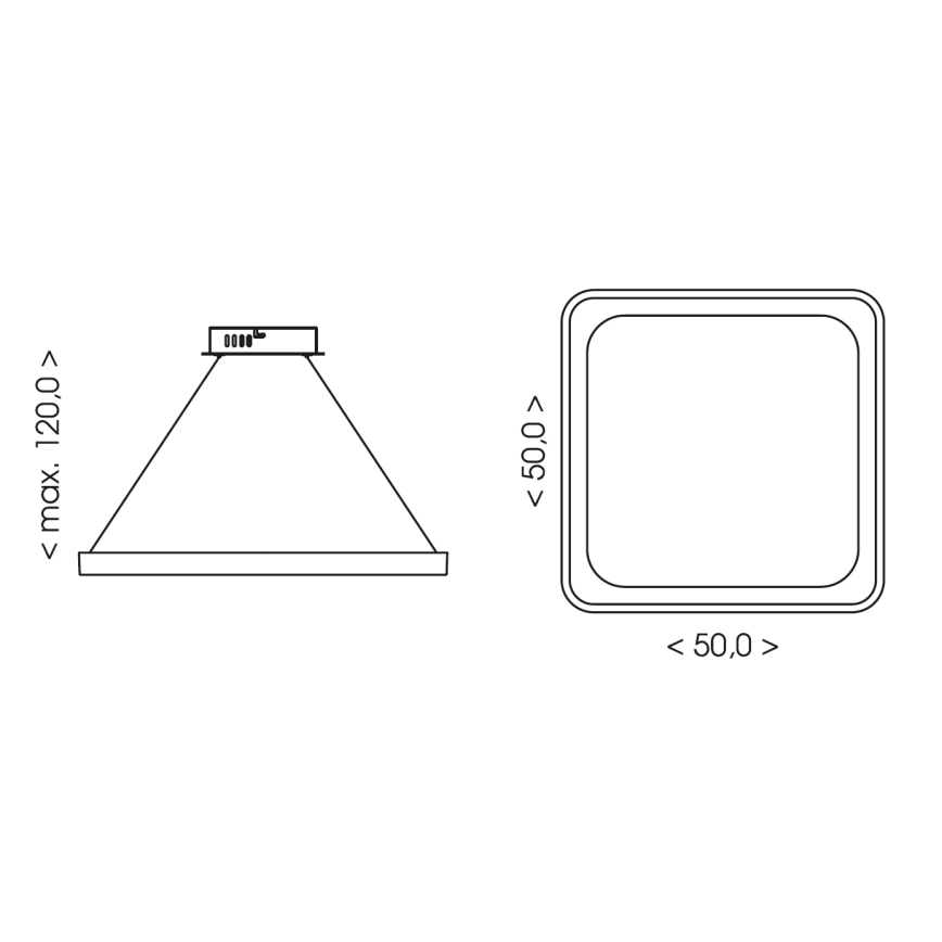BRILAGI - LED dimējama karājlampa uz troses FALCON SLIM LED/50W/230V 3000-6500K 50x50 cm bēša + tālvadības pults