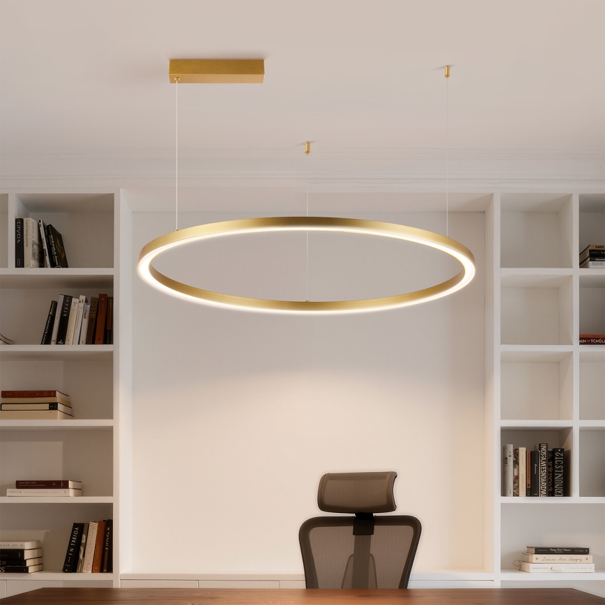 Brilagi - PORTOFINO LED lustra ar regulējamu spilgtumu uz troses LED/60W/230V 3000-6000K Ø 80 cm zelta + tālvadības pults