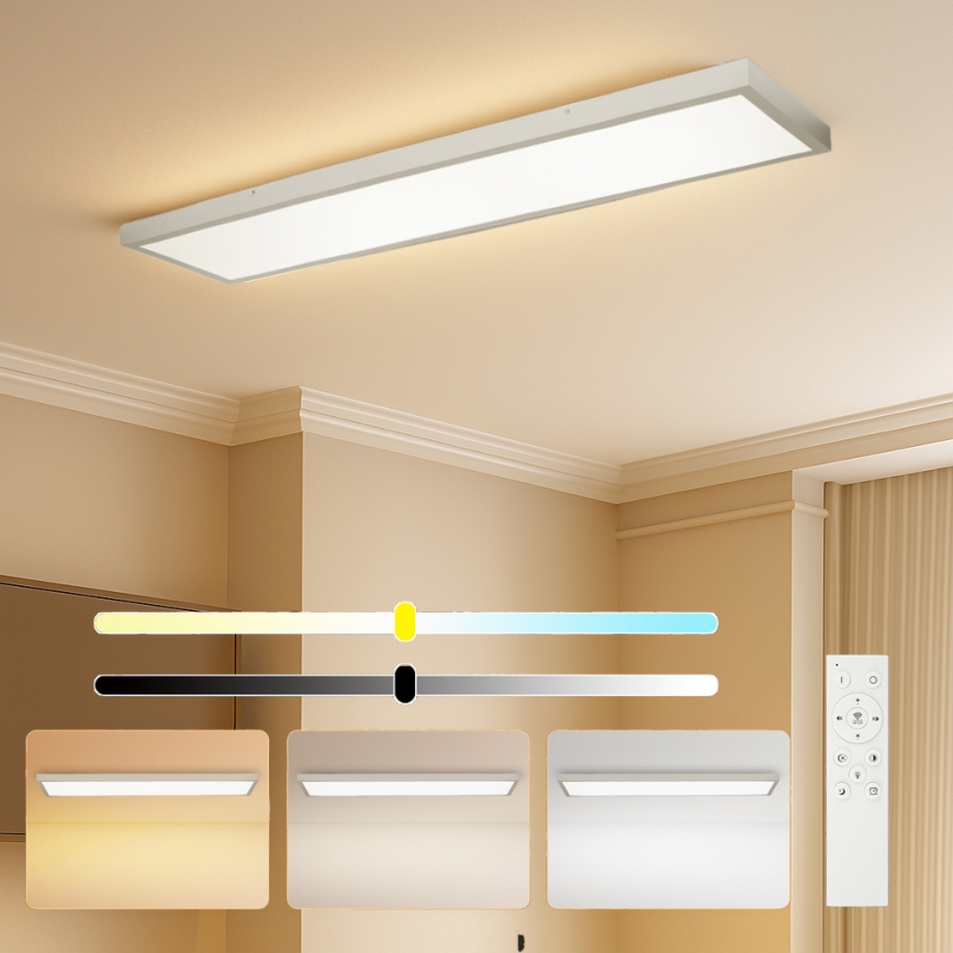 Brilagi - LED ar regulējamu spilgtumu vannas istabas griestu gaismeklis FRAME SMART LED/50W/230V 120x30 cm 3000-6000K IP44 sudraba + ar tālvadības pulti