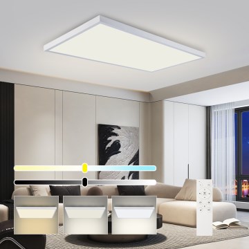 Brilagi - LED ar regulējamu spilgtumu vannas istabas griestu gaismeklis FRAME SMART LED/96W/230V 120x60 cm 3000-6000K IP44 balts + tālvadības pults