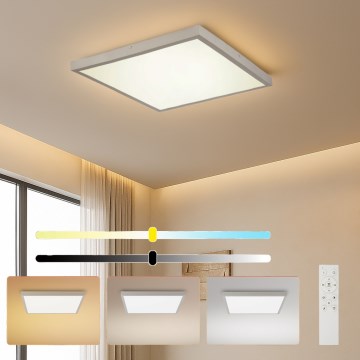 Brilagi - LED ar regulējamu spilgtumu vannas istabas griestu lampa FRAME SMART LED/50W/230V 60x60 cm 3000-6000K IP44 sudraba + tālvadības pults