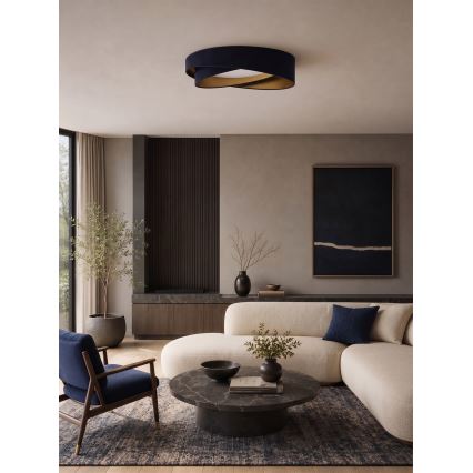 BRILAGI - Dimējama griestu lampa VELVET TWIST LED/36W/230V 3000-6000K diam. 65 cm Wi-Fi Tuya Beacon zila/zelta + ar tālvadības pulti