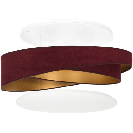 BRILAGI - LED dimmējams griestu gaismeklis VELVET TWIST LED/36W/230V 3000-6000K Ø 65 cm Wi-Fi Tuya Beacon vīnsarkana/zelta + tālvadības pults