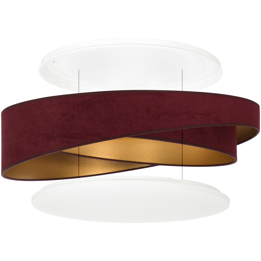 BRILAGI - LED dimmējams griestu gaismeklis VELVET TWIST LED/36W/230V 3000-6000K Ø 65 cm Wi-Fi Tuya Beacon vīnsarkana/zelta + tālvadības pults