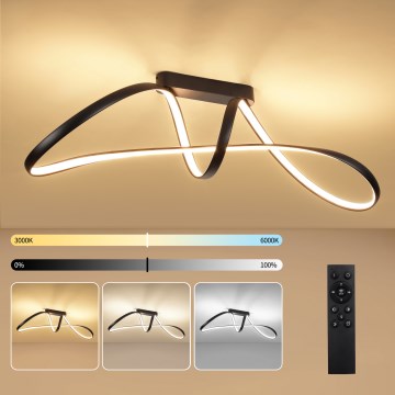 Brilagi - LED ar regulējamu spilgtumu virsmas montējamā griestu lampa TWISTER LED/60W/230V 3000-6000K melna + tālvadības pults