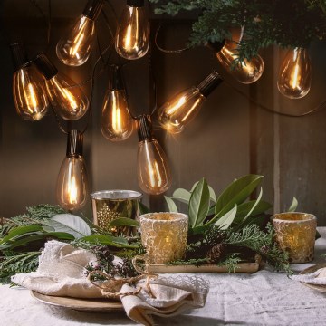 Brilagi - LED āra dekoratīvā virtene 10xLED/3xAA 3,2m IP44 silti balta