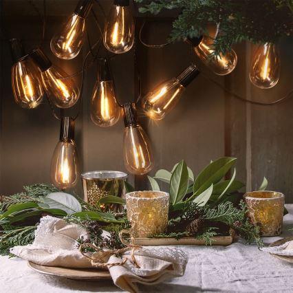 Brilagi - LED āra dekoratīvā virtene 10xLED/3xAA 3,2m IP44 silti balta