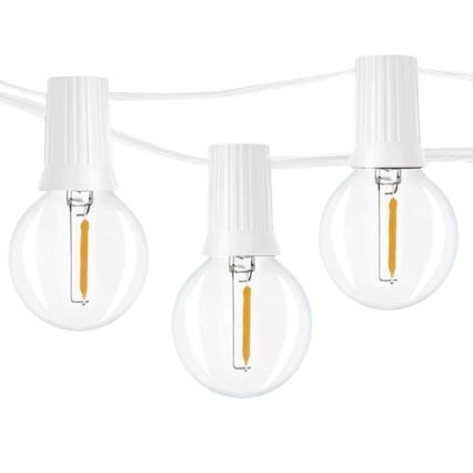 Brilagi - LED Āra dekoratīva virtene GARLAND 25xE12 20m balta IP44 silti balta