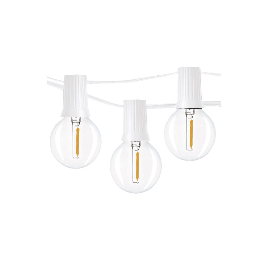 Brilagi - LED Āra dekoratīva virtene GARLAND 25xE12 20m balta IP44 silti balta