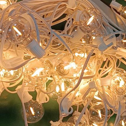 Brilagi - LED Āra dekoratīva virtene GARLAND 25xE12 20m balta IP44 silti balta