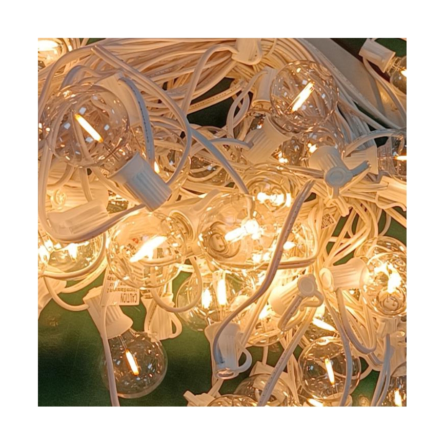 Brilagi - LED Āra dekoratīva virtene GARLAND 25xE12 20m balta IP44 silti balta