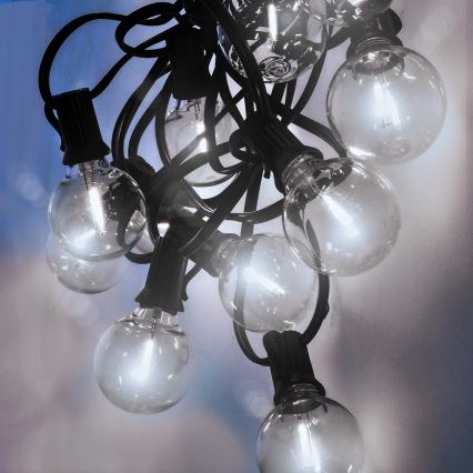 Brilagi - LED Āra dekoratīva virtene GARLAND 25xE12 20m IP44 vēsi balta