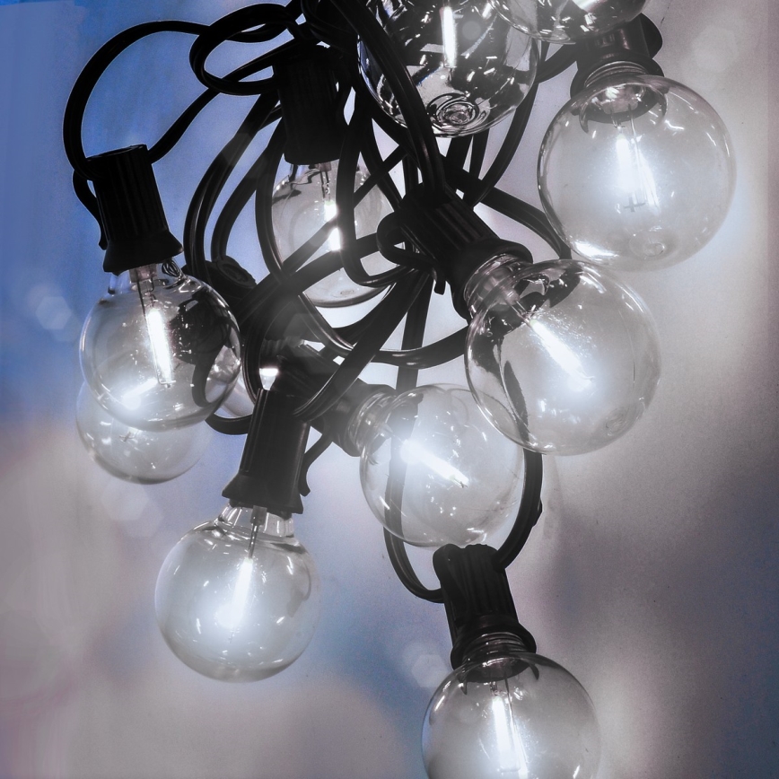 Brilagi - LED Āra dekoratīva virtene GARLAND 25xE12 20m IP44 vēsi balta
