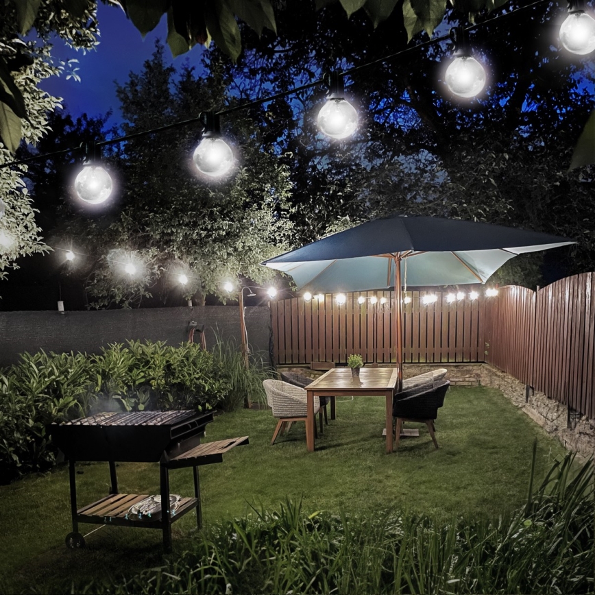 Brilagi - LED Āra dekoratīva virtene GARLAND 25xE12 20m IP44 vēsi balta