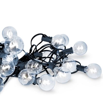 Brilagi - LED Āra dekoratīva virtene GARLAND 25xE12 20m IP44, vēsi balts