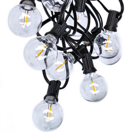 Brilagi - LED Āra dekoratīva virtene GARLAND 25xE12 20m IP44 vēsi balta