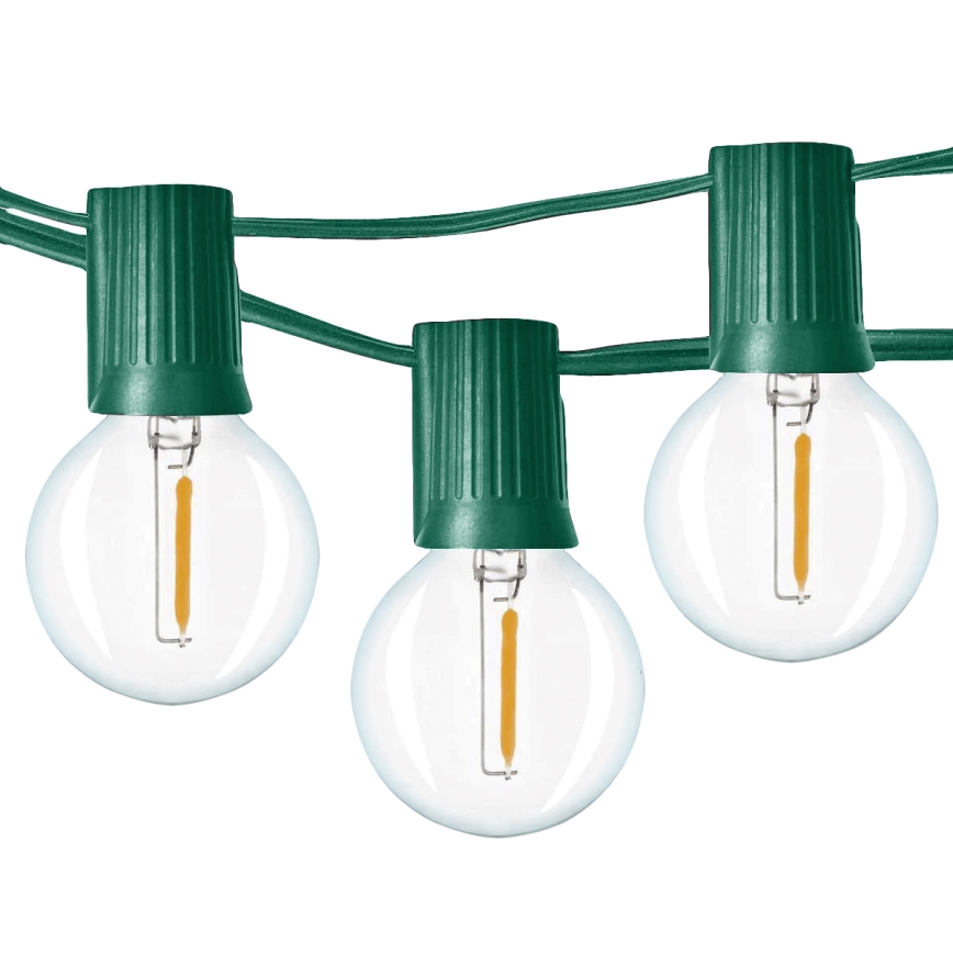 Brilagi - LED Āra dekoratīva virtene GARLAND 25xE12 20m zaļa IP44 silti balta