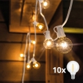 Brilagi - LED āra dekoratīvā virtene GIRLANDA 10xE12/0,6W/230V 8m balta IP44 siltā balta