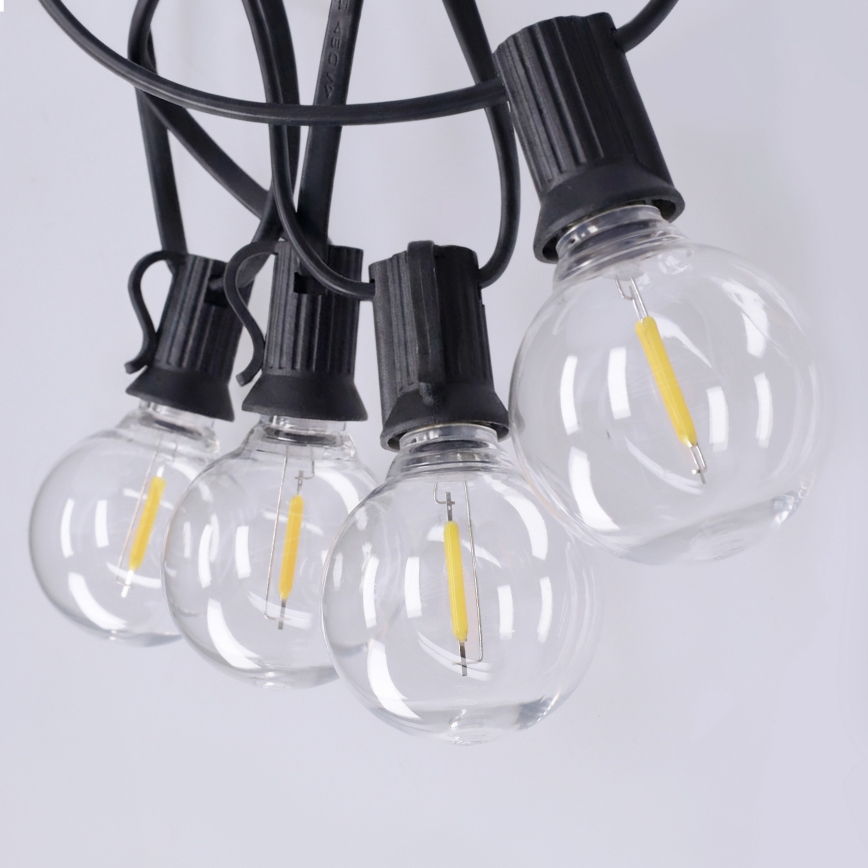 Brilagi - LED āra dekoratīvā virtene GIRLANDA 10xE12/0,6W/230V 8m melna IP44 siltā balta