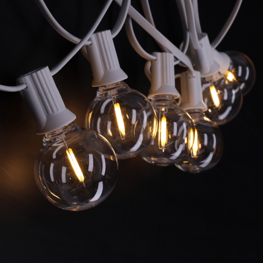 Brilagi - LED āra dekoratīvā virtene GIRLANDA 10xE12/0,6W/230V 8m balta IP44 siltā balta
