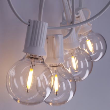 Brilagi - LED āra dekoratīvā virtene GIRLANDA 10xE12/0,6W/230V 8m balta IP44 siltā balta