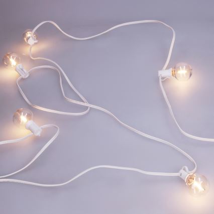 Brilagi - LED āra dekoratīvā virtene GIRLANDA 10xE12/0,6W/230V 8m balta IP44 siltā balta