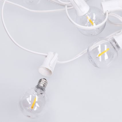 Brilagi - LED āra dekoratīvā virtene GIRLANDA 10xE12/0,6W/230V 8m balta IP44 siltā balta