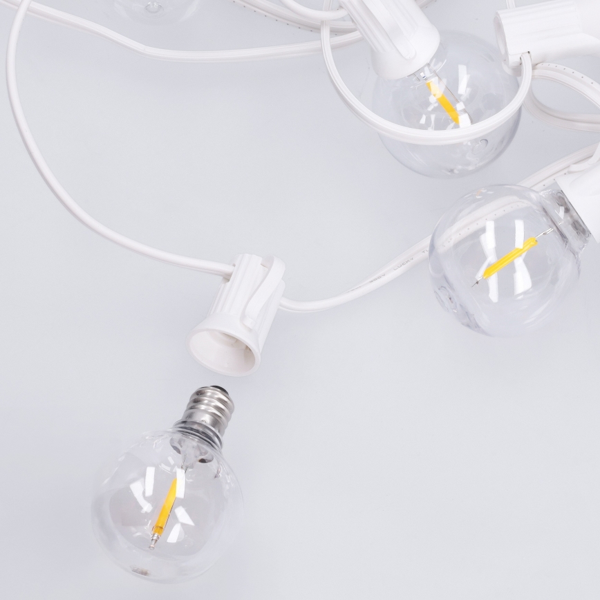 Brilagi - LED āra dekoratīvā virtene GIRLANDA 10xE12/0,6W/230V 8m balta IP44 siltā balta