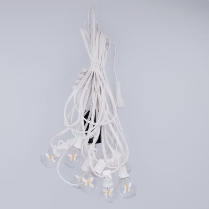 Brilagi - LED āra dekoratīvā virtene GIRLANDA 10xE12/0,6W/230V 8m balta IP44 siltā balta