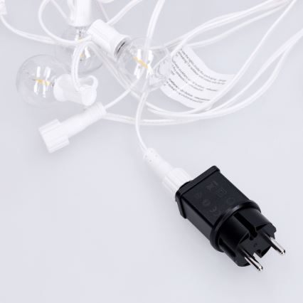 Brilagi - LED āra dekoratīvā virtene GIRLANDA 10xE12/0,6W/230V 8m balta IP44 siltā balta