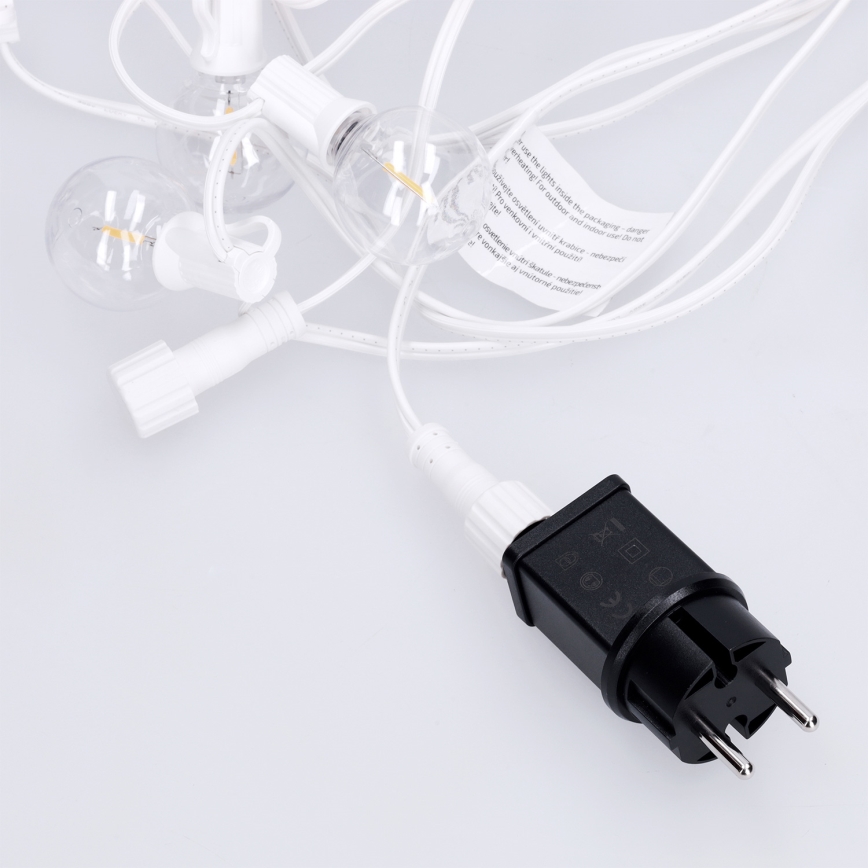 Brilagi - LED āra dekoratīvā virtene GIRLANDA 10xE12/0,6W/230V 8m balta IP44 siltā balta