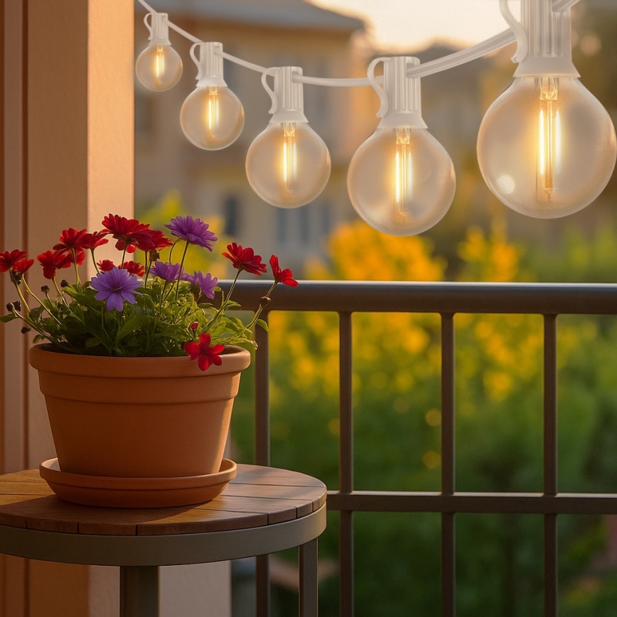 Brilagi - LED āra dekoratīvā virtene GIRLANDA 10xE12/0,6W/230V 8m balta IP44 siltā balta