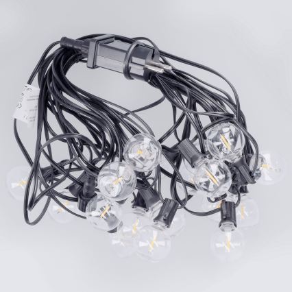 Brilagi - LED āra dekoratīvā virtene GIRLANDA 18xE12/0,6W/230V 13m melna IP44 siltā balta
